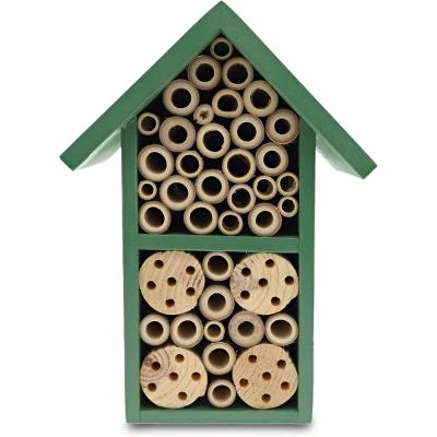 China Small Breathable Hanging Butterfly and Bee Cage Insect Hotel Natural Wooden Bee House for sale