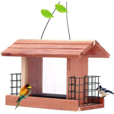 China Sustainable Handmade Outdoor Wooden Outdoor Patio Tree Hanging Cage Cage Combination Bird House for sale