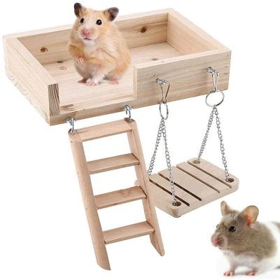 China Viable Wooden Hamster Toy Springboard Ladder Stand Toy Parrots Birds Pets Parrots Ladders Cage Climbing Toy for sale