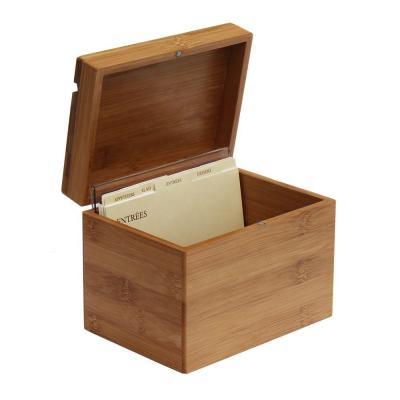 China Hot Selling Handmade High Quality Custom Recipe Kitchen Wooden Storage Box for sale