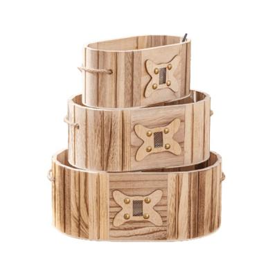 China Solid box set of 3 pieces for storage and display decorative wooden storage box for sale