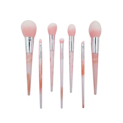 China Angular blush sleeve custom high quality luxury rose marble brush travel makeup brush wholesale private label for sale