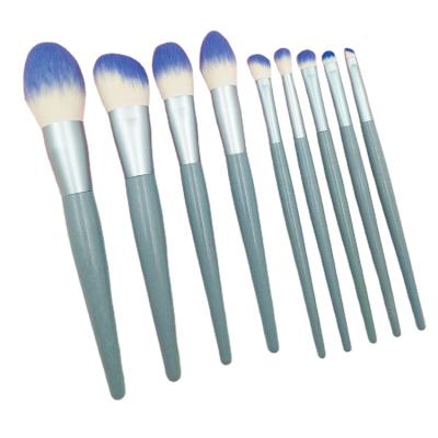 China Angular Blush Luxury Wheat Straw Environmental Protection Light Wear Professional Wholesale Makeup Brush Set for sale