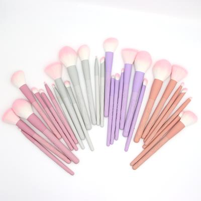 China Angular Blush OEM 7pcs Colorful Girl Cosmetic Tools Cute High Quality Makeup Brushes Make Up Brush Set for sale