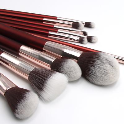 China Angular Blush Wholesale 10pcs Professional Makeup Tools Synthetic Hair Brushes For Make Up for sale