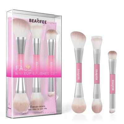 China Angular Blush Rose Double Master Brush Private Label Luxury Makeup Brush Set for sale