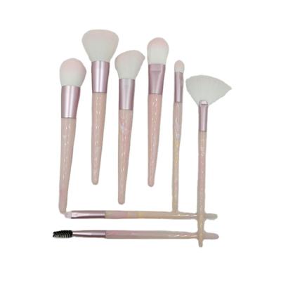 China Angular Blush Beauty Professional Makeup Handle Pink Marbling Holder For Makeup Brush Set Marble for sale