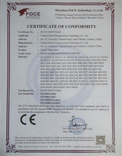 CE - Xiamen Beca Energysaving Technology Co., Ltd.