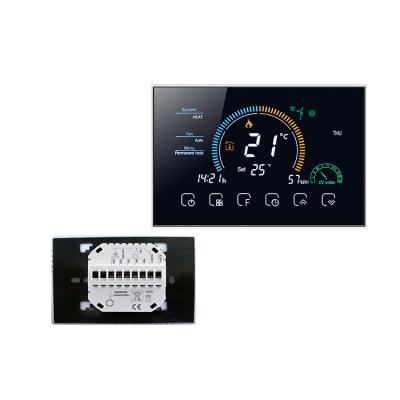 China Air Conditioning Contemporary Thermostat Two Pipe Coil Fan LCD Touch Screen Digital Thermostat for sale