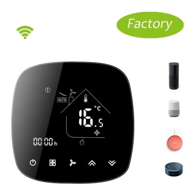 China Central Air Conditioning BECA 24VAC, 110VAC, 220VAC Fan Coil Thermostat Digital Room Thermostat Tuya WiFi Wireless FCU Thermostat for sale