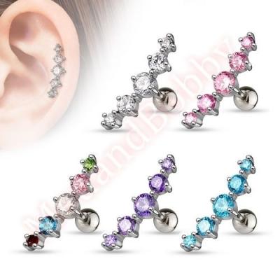 China Tragus Piercing 316L Surgical Steel Ear Ring Body Jewelery Gem Tragus Cartilage Piercing Stud for sale