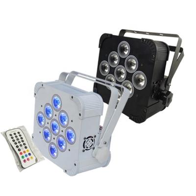 China Rechargeable Sports Stadiums 9X18W RGBAW Wireless Wedding UV DMX WIFI LED Par Light for sale