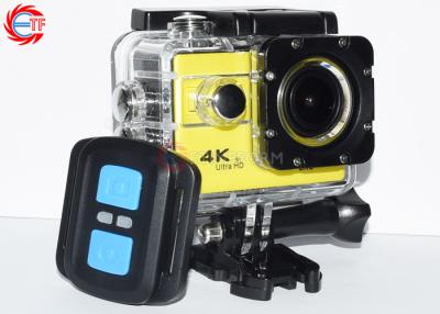 China Yellow Wireless 4K Remote Control Action Camera FHD 1080p 60fps Waterproof for sale