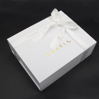 China White Logo Packaging Present Rigid Luxury Custom Handmade Boxes Empty Collapsible Foldable Paper Gift Box for sale