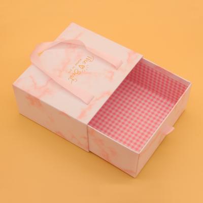 China Handmade personalized perfume marble bridesmaid skatole DA regalo drawer gift box with handle for sale