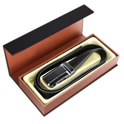 China Handmade Custom Luxury Leather Belt Gift Box Belt Box Packaging Box For Belt for sale