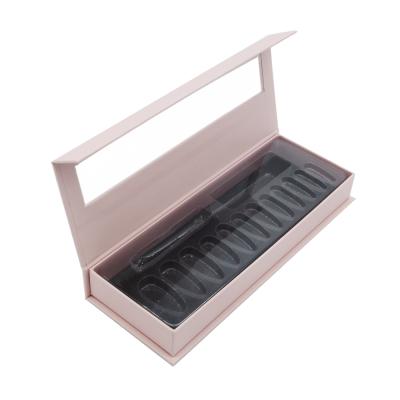 China Recycled Materials Custom Fake Nail Box Packaging Press On Nail Box For Fake Nails Box for sale