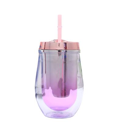 China Modern Insulated Custom Logo Color Double Wall Plate Acrylic Clear Tumbler Cups Wholesale Wine Tumblers With Lids And Straws for sale