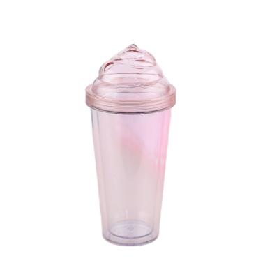 China Party/Home/Travel 420ml Glitter Tumbler Mug 14oz Ice Cream Tumbler Reusable Plastic Drink Cup Travel Mug for sale