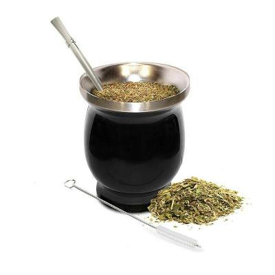 China Amazon Stainless Steel 230ml Double Wall Viable Hot Selling Yerba Mate Gourd Cup With Bombilla Argentinian Tea Cup for sale