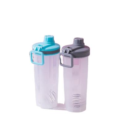 China BPA Free Gym Shaker Portable Plastic Shaker Bottle Viable Plastic Drink Shaker Bottle With Plastic Ball Travel Mixing Cup for sale