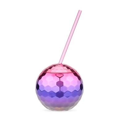 China 20OZ Sustainable Creative Plastic Disco Ball Drinking Cup Water Tumbler With Lid And Straw for sale