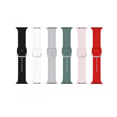 China Silicone Smart Watch Band Quick Release Replacement Strap Silicone Rubber Wrist Smart Watch Band With Buckle For Apple iwatch series for sale