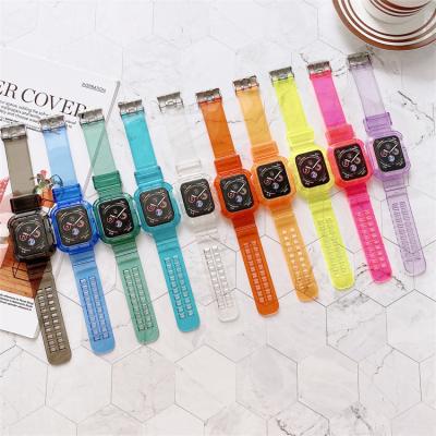 China Crystal Clear Band Luxury Sport Strap TPU Crystal Color Clear Smart Watch Band For Apple iwatch 38 40 42 44mm for sale