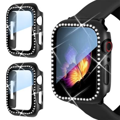 China Hot Shockproof/Dustproof Full Cover Protective Case for iwatch Crystal Diamond Case with Screen Protector for Apple Watch Series 7/6/5/4/SE for sale