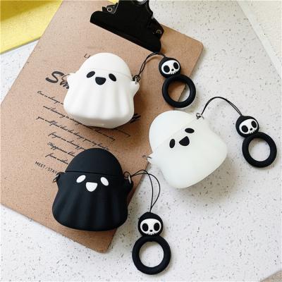 China Shockproof Cover Device For Airpods 2 3D Cute Funny Silicone Case Gift Ghost Halloween Cover Device For Airpods 1 2 For Airpods 3 pro for sale