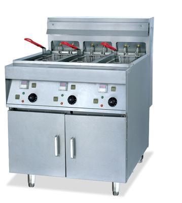 China 2 Tanks 4 Basket Electric Deep Fryer Commercial With Computer Control Panel for sale