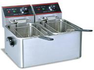 China 5.5 Liters 2 Tanks Dual Basket Deep Fryer 50 - 300 Degree CE Certification for sale