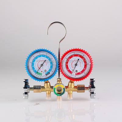 China R12 R22 R134a R502 electronic anti-collision refrigerant manifold gauges HVAC pressure gauge for air conditioning for sale