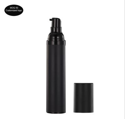 China free shipping 15ml 30ml 50ml airless bottle all black spray vacuum pump lotion bottle used for Cosmetic bottles Korea design for sale