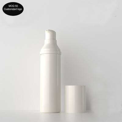 China Tea Buckle 15ml 30ml 50ml Airless Bottle All White Pump Bottle Lotion Bottle Used For Cosmetic Packing for sale