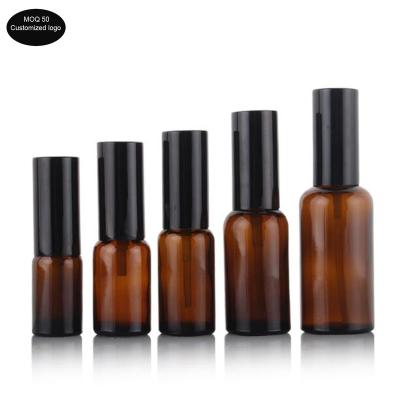 China 10ml 15ml 20ml 30ml 50ml Brown dark spray glass bottles cosmetic pump amber lotion bottle used for Cosmetic packing Te koop