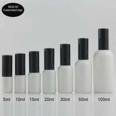 China Pump Spray White Jade Glass Lotion Bottle Cosmetic Lotion Bottles For Cosmetic Packing for sale