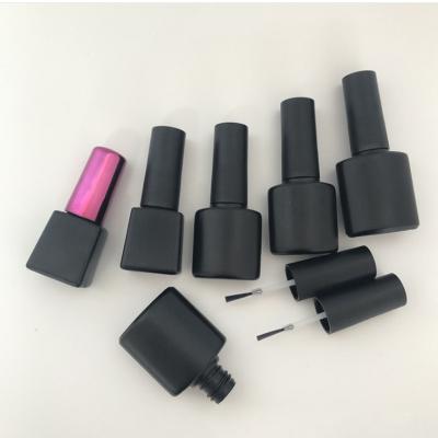 China 5ml 8ml10ml colorful square round black nail polish bottle glue glass bottles chemical makeup sub-bottle Te koop