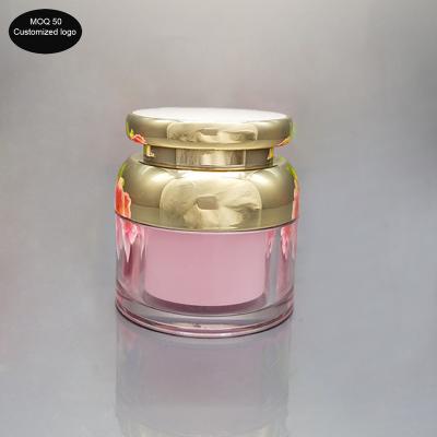 China 30g 50g Cosmetic Container Cosmetic Cream Jar Cream Pot Makeup Sample Jars Empty Golden Beauty Cream Container for sale