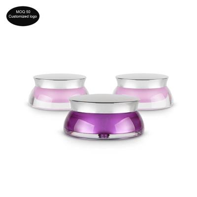 China 15g 30g UFO Acrylic Jar Top Grade Cosmetic Cream Jar Acrylic Cosmetic Jars For Cosmetic Packaging Pink And Purple Colors for sale