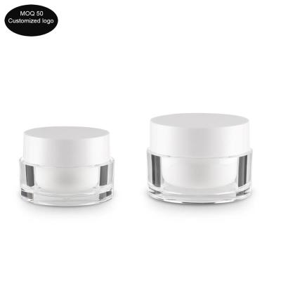 China 30g 50g Empty Cosmetic Pack For Eye Cosmetic Cream Jar Travel Cream Box Transparent Acrylic Jar Refillable Bottle for sale