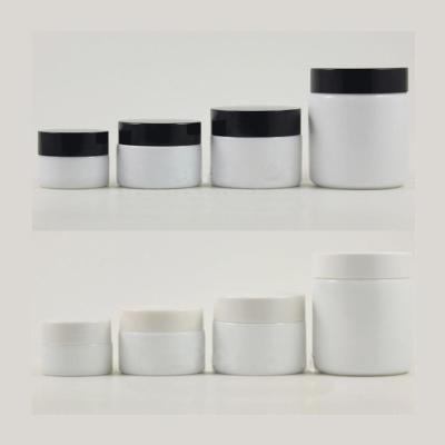 China 15g 30g 50g 100g original all white ceramics jade glass cosmetic containers cream jar eye for cosmetic packaging for sale