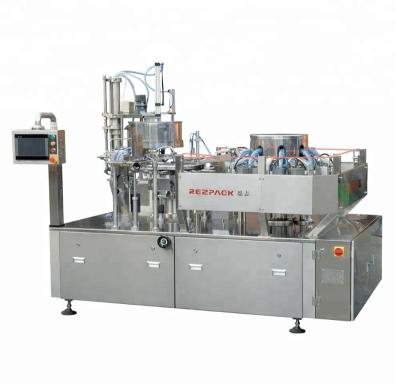 China Intelligent Automatic Food Vacuum Rotary Packaging Machine For Constriction-Scraper Type Filler for sale