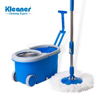 China Sustainable Kleaner 360 Microfiber Spin Go Mop Bucket with Drain Plug in Bottom for sale