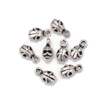 China Fashionable size 9x17mm of 925 Sterling Silver Double Skull Pendant 3 pieces per bag for sale