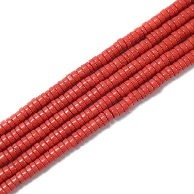 China DIY decoration; Strap; Necklace ; Earring etc sell beads loose size 2x4mm Hot Red Heishi Disc Turquoise Howlite For Jewelry Making for sale