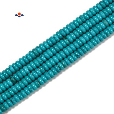 China DIY decoration; Strap; Necklace ; Nice 3x6mm turquoise loose beads from earring etc. 5x8mm Smooth Blue Rondelle Gemstone Bead for Jewelry Making for sale