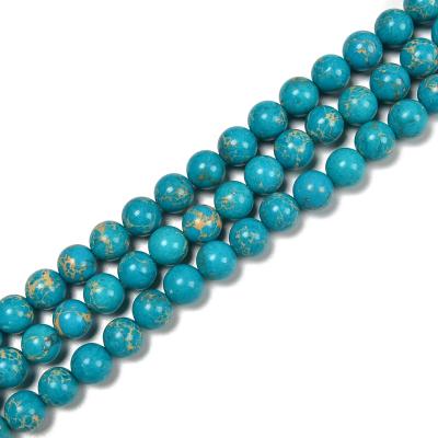 China DIY decoration; Strap; Necklace ; The pleasant blue green sea of ​​the earring etc. 6mm 8mm 10mm Drop Jasper Smooth Round Gemstone Loose Beads for Jewelry Making for sale