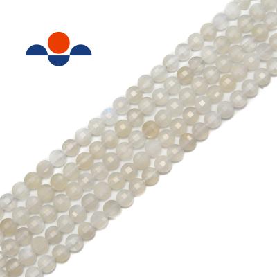 China DIY decoration; Strap; Necklace ; The Rainbow Moonstone of Earring etc. Nice 4mm faceted coin gemstone beads for jewelry making for sale