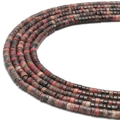 China DIY decoration; Strap; Necklace ; Earring etc. Chinese Rhodonite Heishi disc shape heishi bracelet heishi bead strands 2x3mm 2x4mm for sale